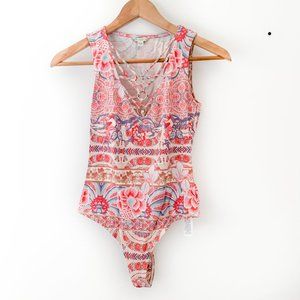 Guess Y2K Pink Floral Bodysuit